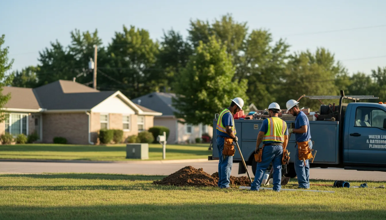 Residential water line and bathroom plumbing service in Felt, OK